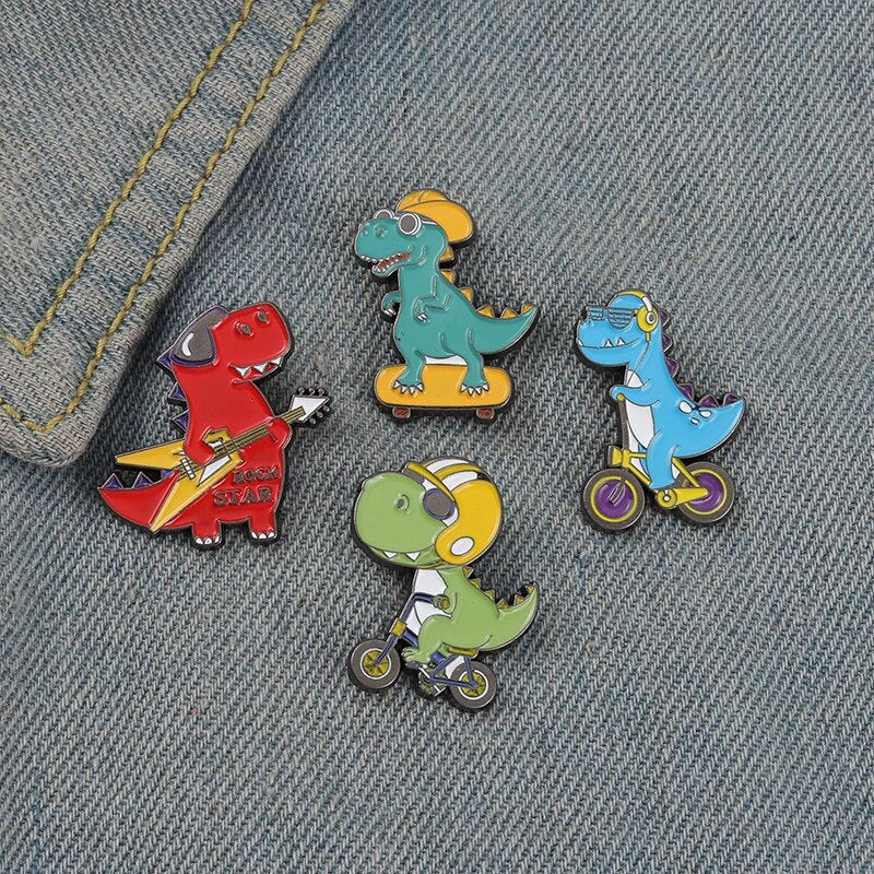Pin Dino Biciclist