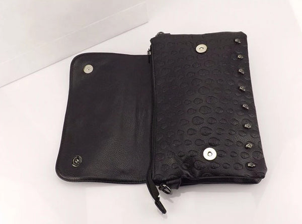 Geantă De Umăr Damă Punk Skeleton PU