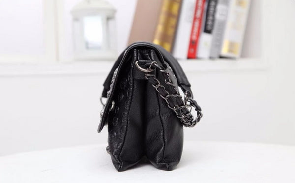 Geantă De Umăr Damă Punk Skeleton PU