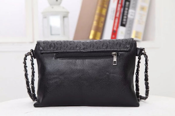 Geantă De Umăr Damă Punk Skeleton PU