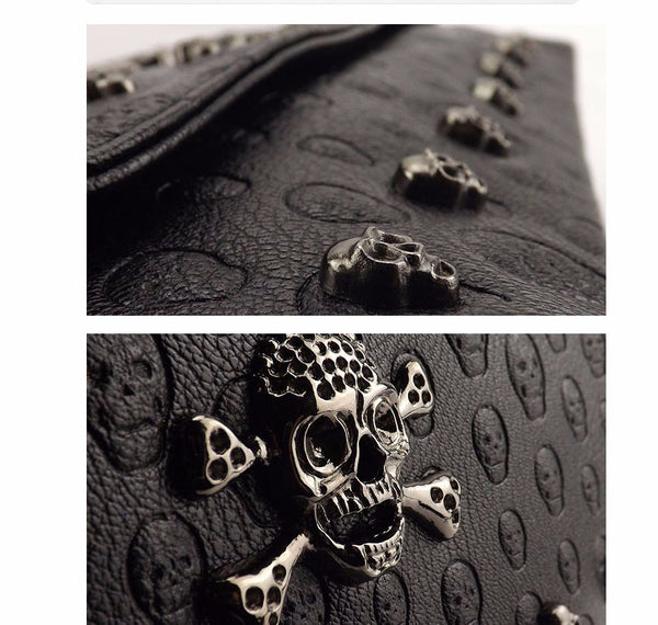Geantă De Umăr Damă Punk Skeleton PU