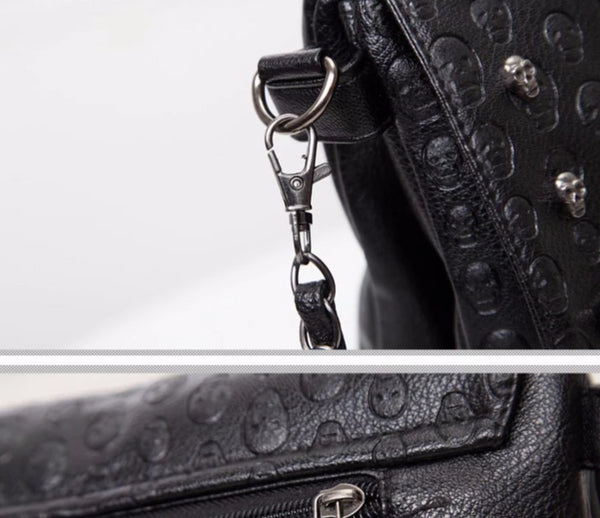 Geantă De Umăr Damă Punk Skeleton PU