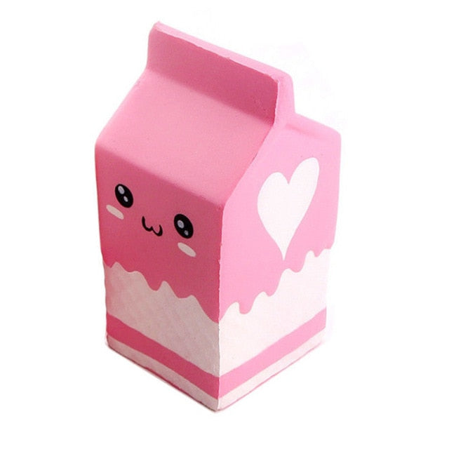 Jucărie antistres parfumată cutie lapte kawaii (roz închis)