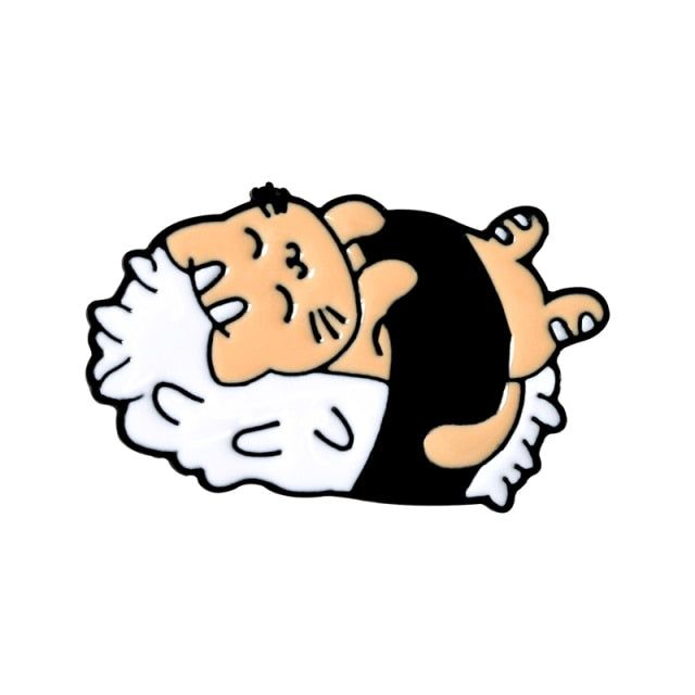 Pin Pisică Relaxată Sushi (Colecția JAPANESE)