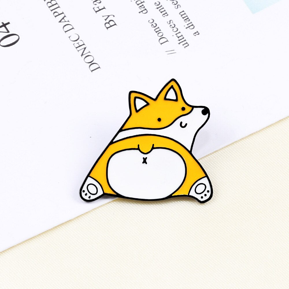 Pin Cățel Corgi "Cute, fluffy butt"