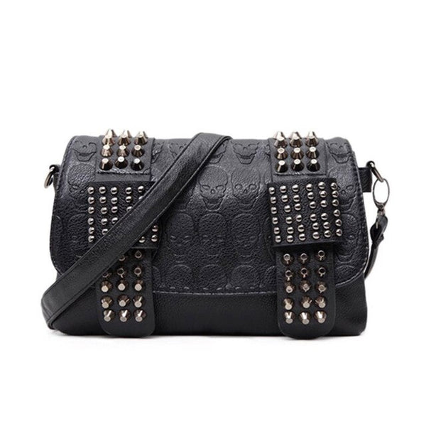 Geantă De Umăr Damă Punk Skeleton PU