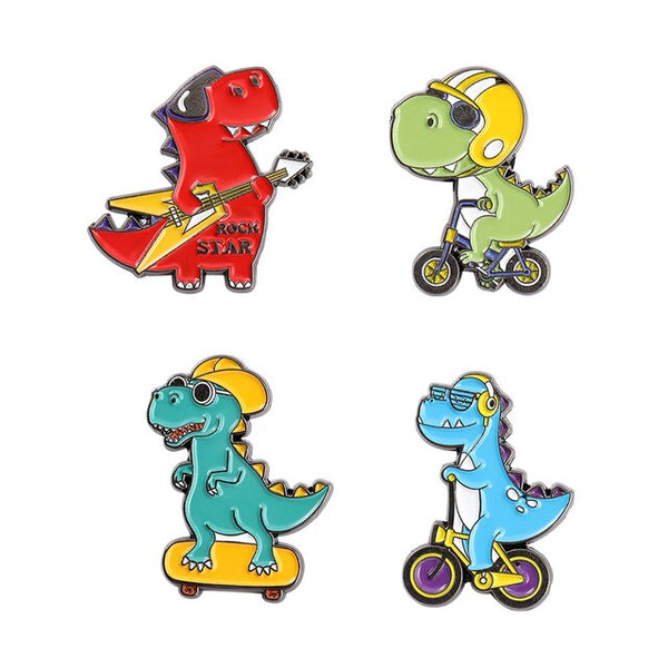 Pin Dino Biciclist