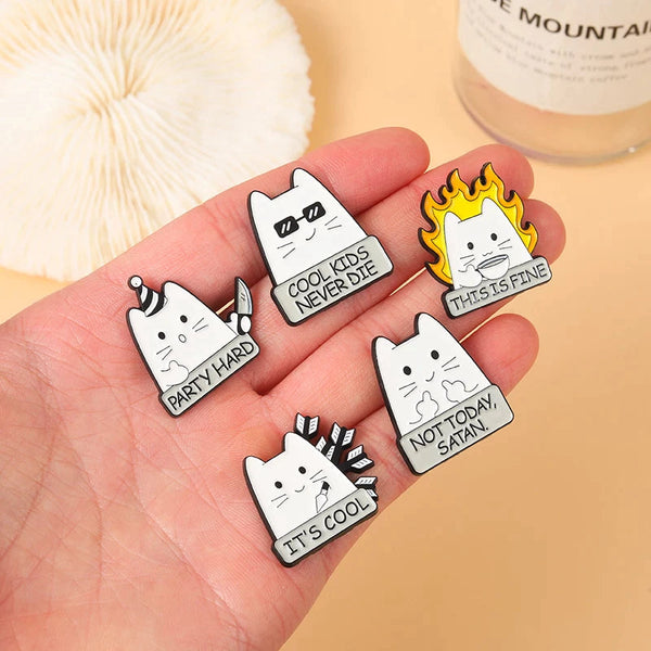 Pin Cat ,,Not today,Satan''