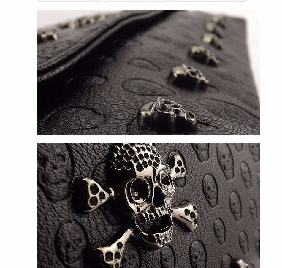 Geantă De Umăr Damă Punk Skeleton PU