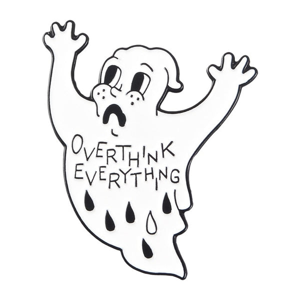 Pin Retro "Overthinking Everything"